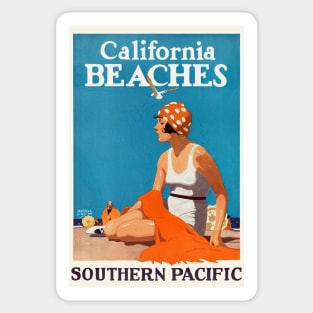 California Beaches Vintage Poster 1923 Sticker